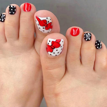 Black And White Manicure Fake Stickers Nails