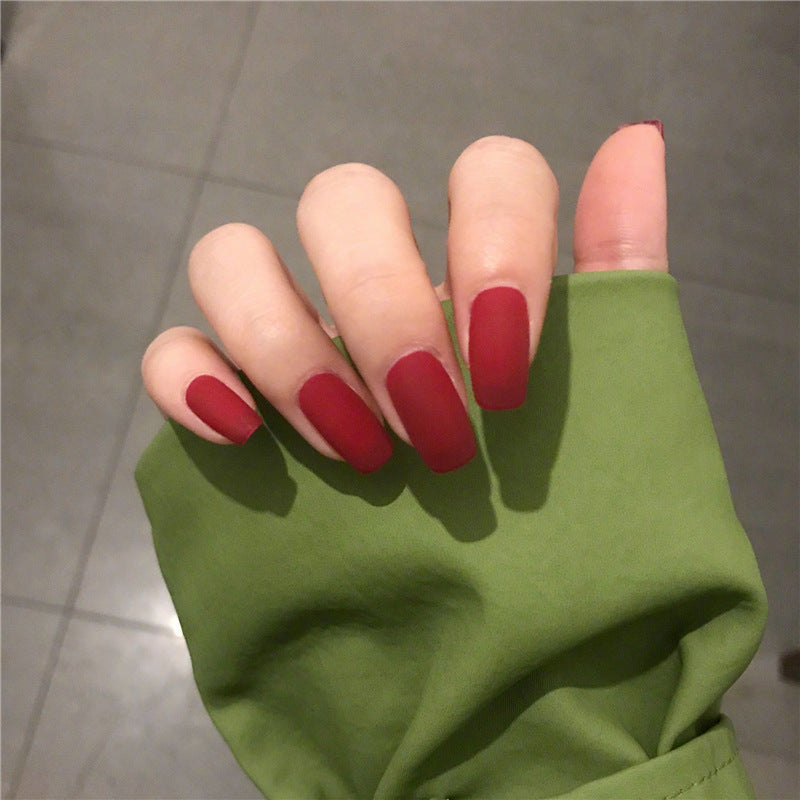 August Nail Colors| Finished manicure with false nails