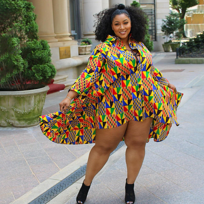 Bold and Beautiful in Large Size African Fashion Dress