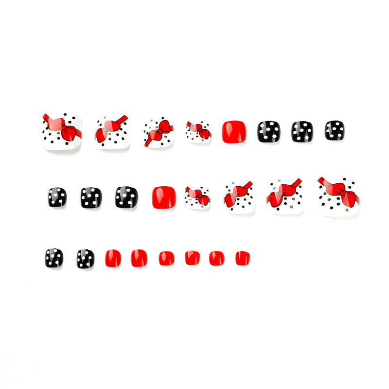 Black And White Manicure Fake Stickers Nails