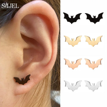 Stainless Steel Bat Stud Earrings For Women | Halloween Party Gift | Studs Jewelry