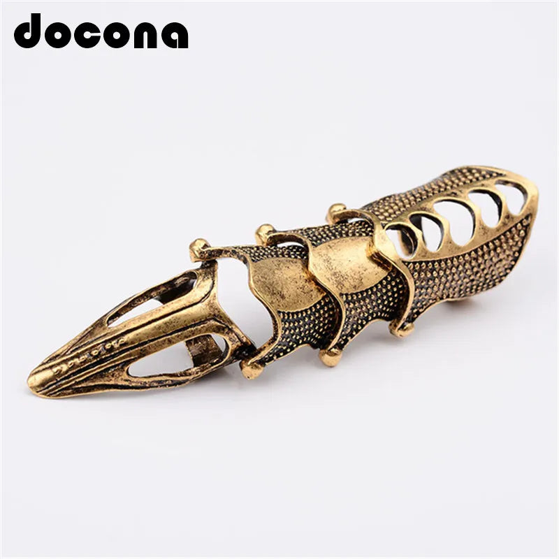 Knuckle Rings | Finger Rings for Women Gothic Gold Alloy Adjustable Ring Party Jewelry