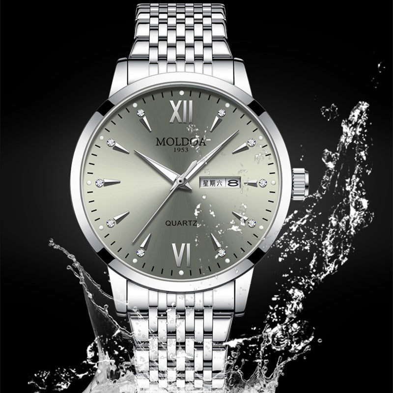 Men's Luminous Double Calendar Watch | Waterproof Watch
