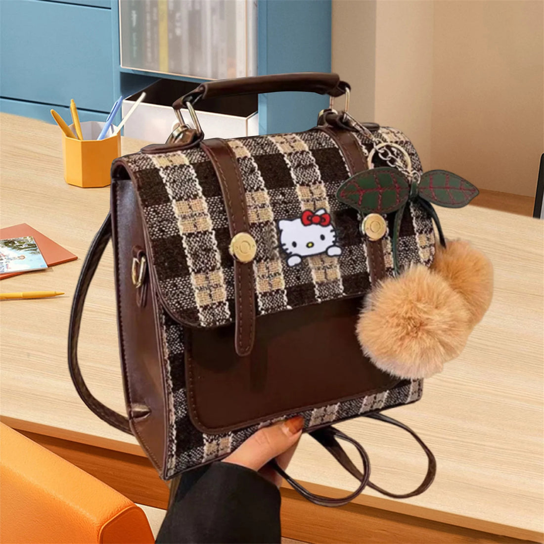 School Bag For Girl | Cute Plaid Small Daypack Bookbag for School | Travel Outdoor