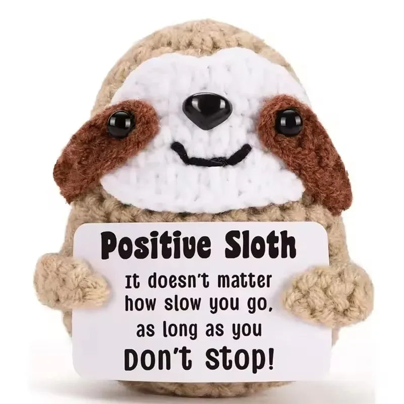 Positive Energy Potato Hug Pocket Mini handmade wool Knitting Doll with Card Funny Birthday Gift