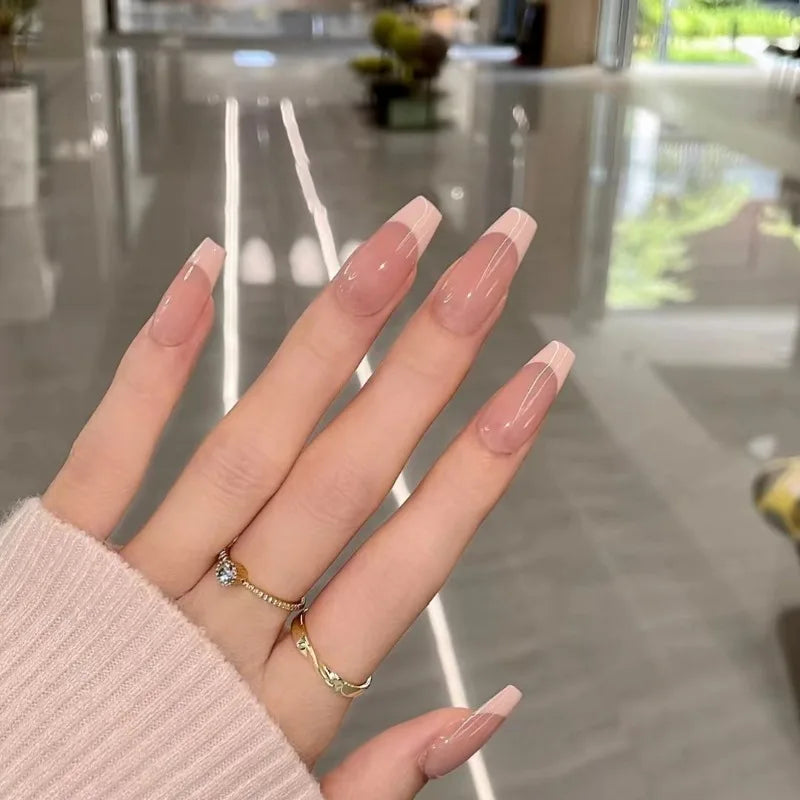 10pcs September Nails Simple | French Simpler False Nails for Hands | Cheap Long Medium Short