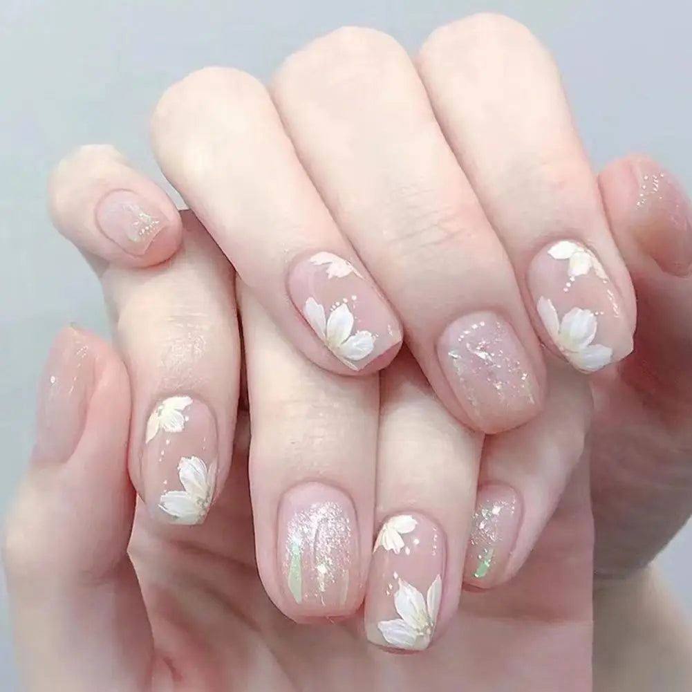 24 August Nails Ideas Simple Short with Gradient French Press on | Reusable Short Nails