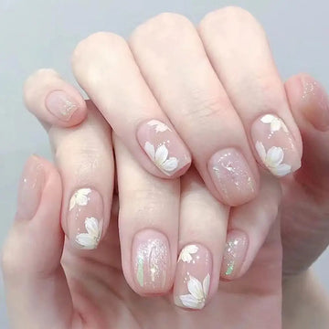 24 August Nails Ideas Simple Short with Gradient French Press on | Reusable Short Nails