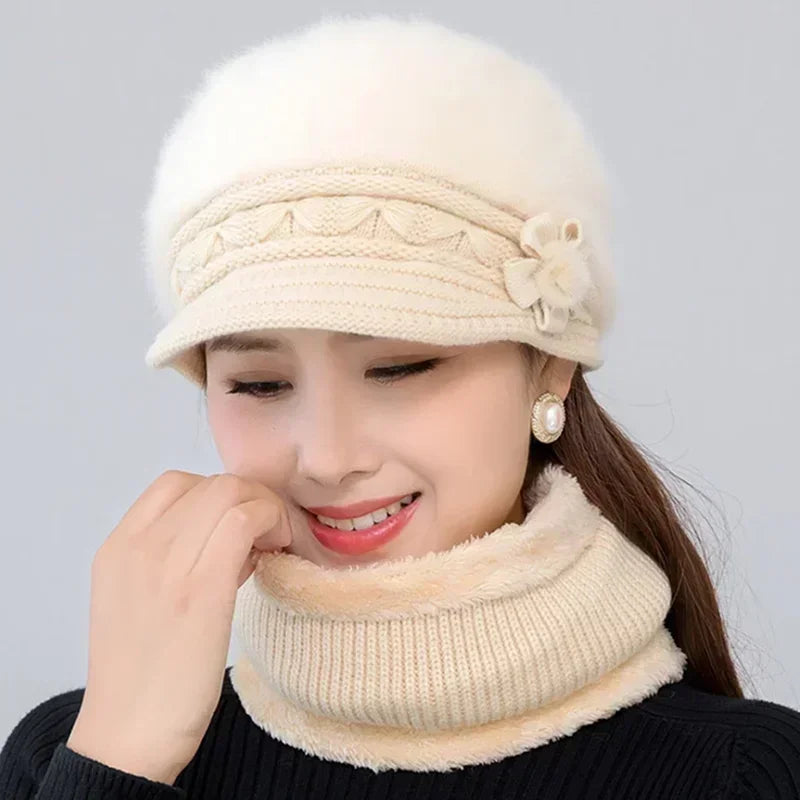 Women Winter Hat| Keep Warm Cap Add Fur Lined Hat | Winter Knitted Hat