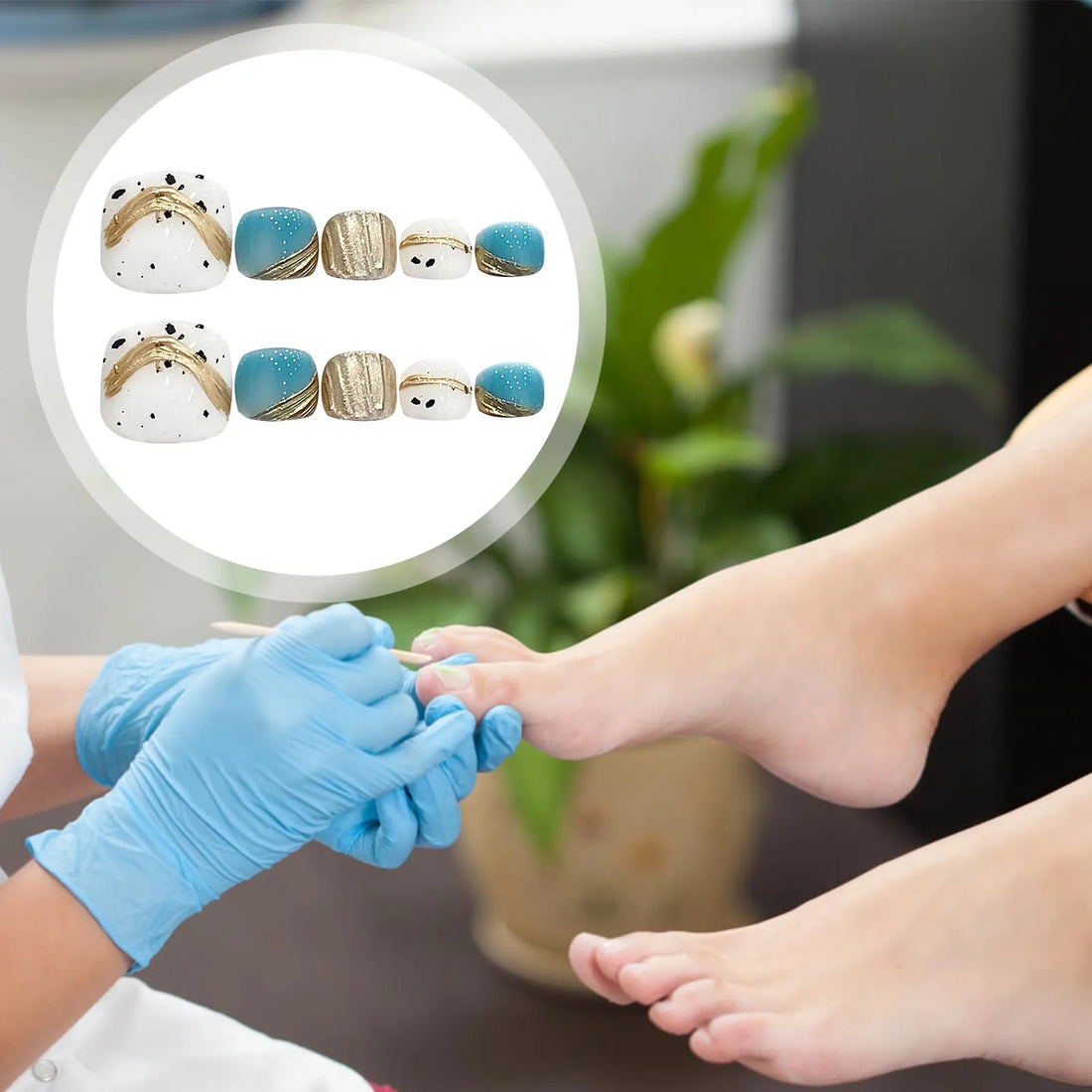 10pcs Handmade Beach Toenails in Summer
