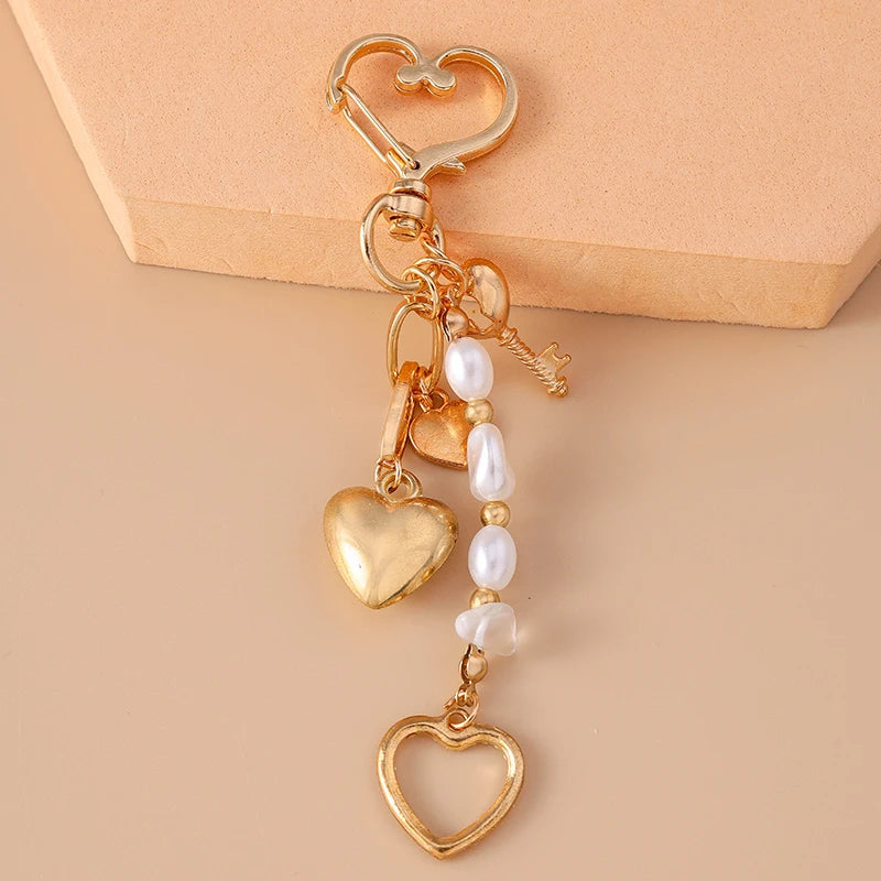 Teachers Day Gift Ideas For Female | Pretty Alloy Love Heart Key Chain Shell Starfish Key Ring Pendants