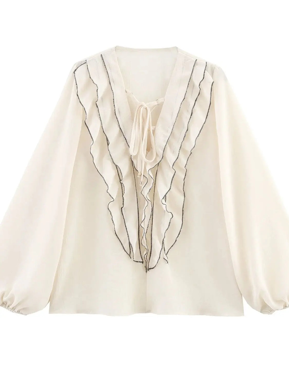 Women's 2 Piece Sets | Loose Translucent Lace-up Layered Blouse Shirt