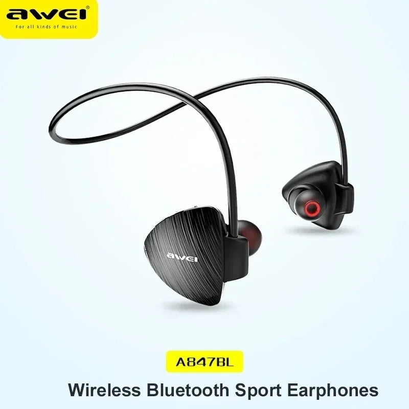 Awei A847BL Wireless Bluetooth Sport Earphones HD| Sound Neckband With Microphone