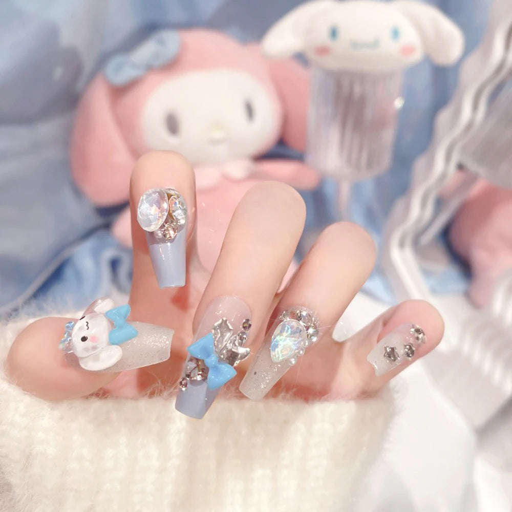 24 Back To School Nails | Cute Anime Cartoon Kuromi for Girls