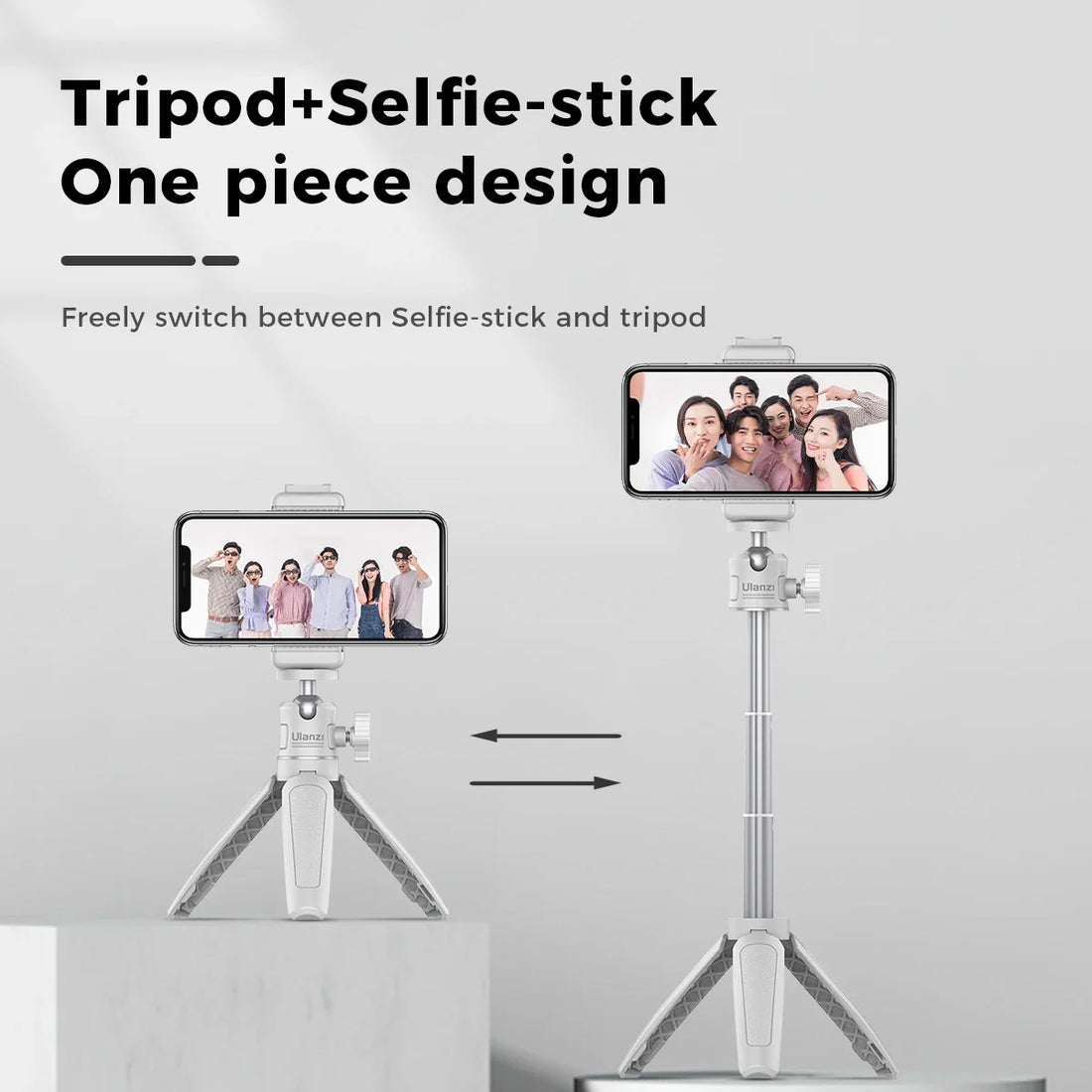 Ulanzi MT-08 Mini Tripod White Color Foldable Tripod Monopod  Mount 1/4'' | Foldable Mini Tripod
