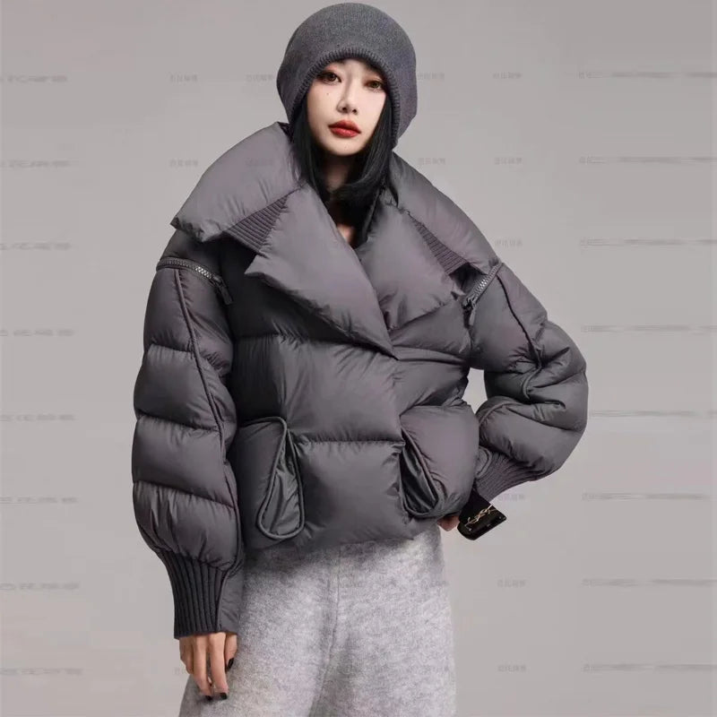 Winter Puffer Jacket Women  | Short 90% White Duck Down Coat Female Streetwear