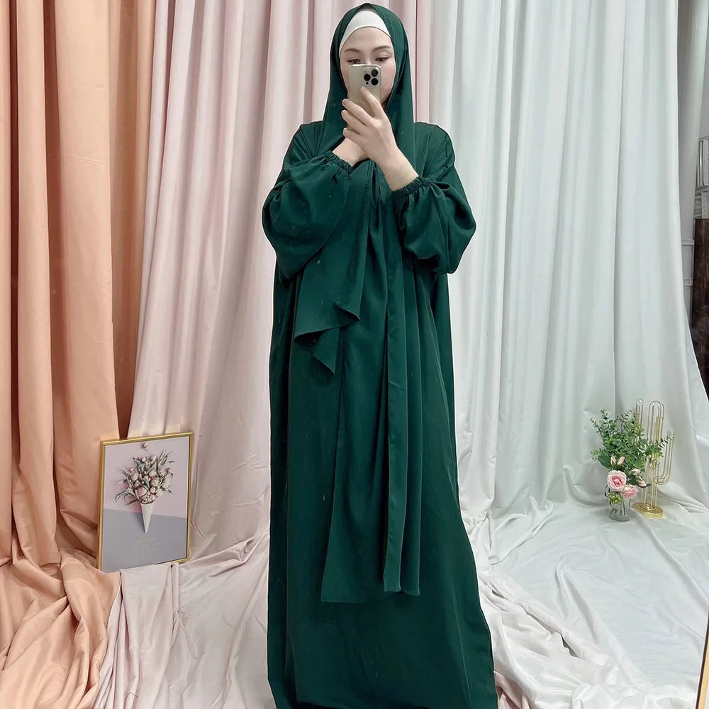 Jilbab for Women | Eid Ramadan Islamic Solid Color Muslim Dress | Modest Abaya