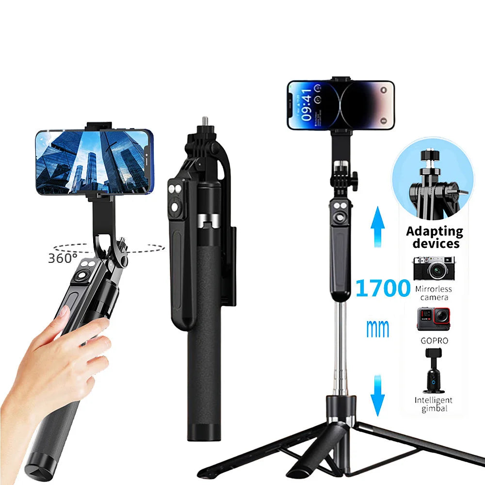 FANGTUOSI mobile tripod stand with selfie stick With fill light | BT Wireless Remote for smartphone