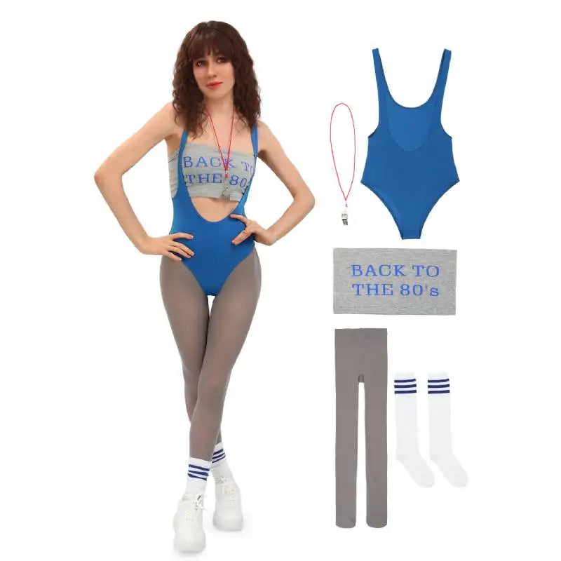 80s Dress Up Womens | Retro 80s Workout Outfit with Tight Pants Striped Socks