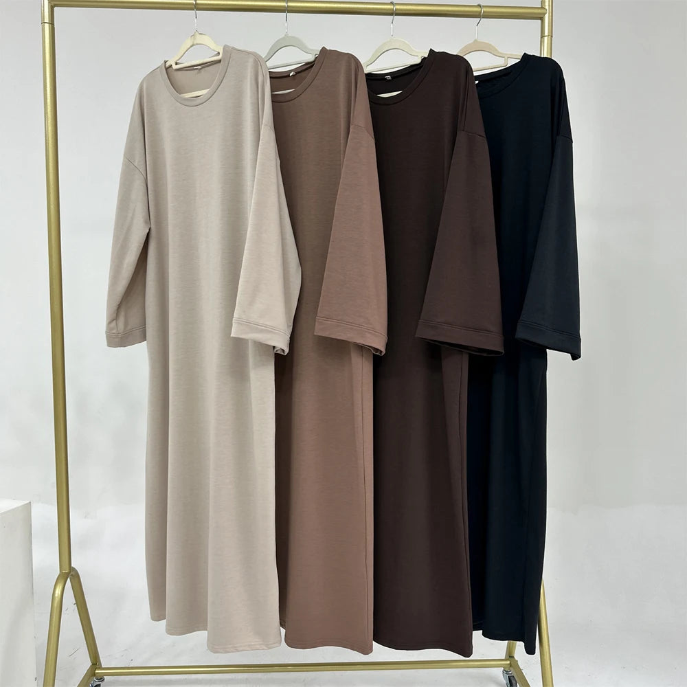 Casual Modest Dresses Islamic | Women's Loose Long Sweatshirt Dress | Muslim Casual Abaya | Ramadan Eid