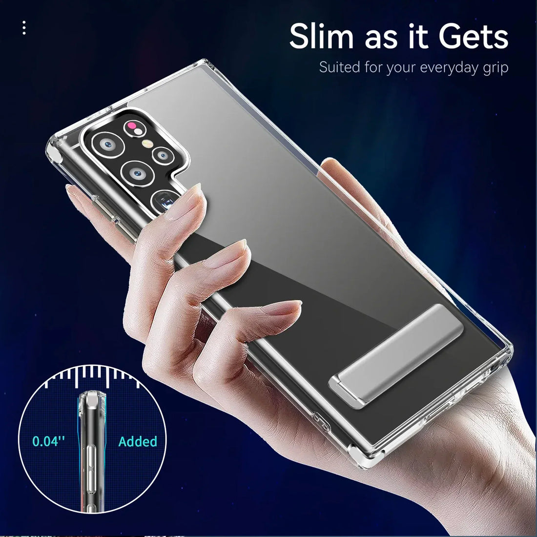 UYUXIO transparent phone case | Galaxy S25 Ultra Plus S24 S23 FE S22 with Holder