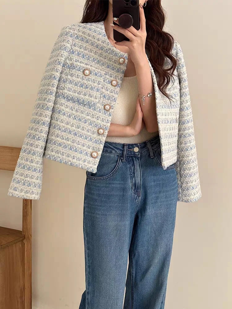 ITOOLIN Winter Short Cardigan For Women | Pocket Single Breasted Jacket For Women | Loose Outwear