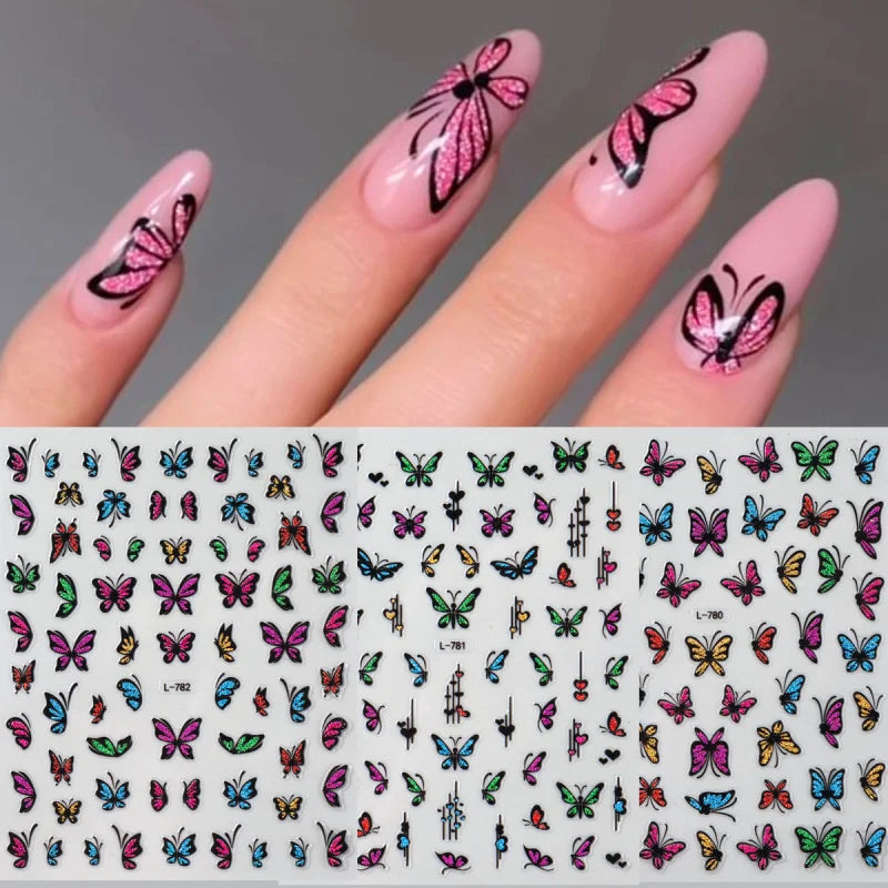 Sparkling Butterflies Ladybug  Nails ideas