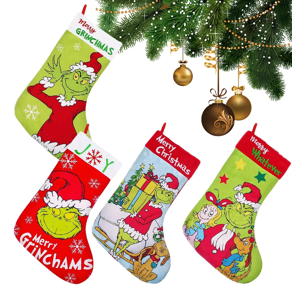 New Grinch Christmas Socks As Children's Christmas Gifts Candy Bags