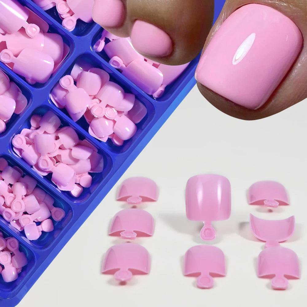 100pcs Fake Nude Toe Nails Inspirations