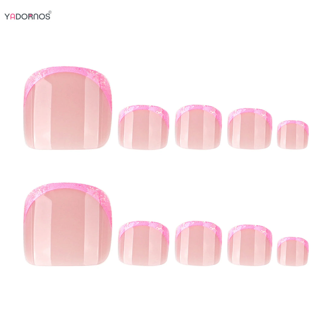 24Pcs Nude Pink French Tips Fake Toenails