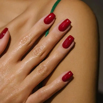 24 Nail Ideas For School | Fake Nail Red Green Mid Long Square False Nails For Manicure
