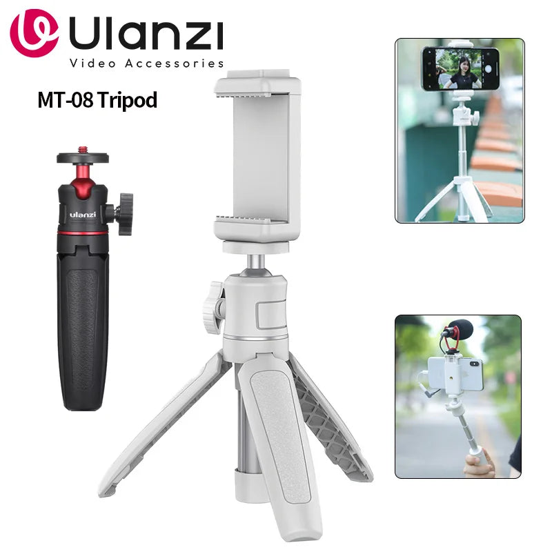 Ulanzi MT-08 Mini Tripod White Color Foldable Tripod Monopod  Mount 1/4'' | Foldable Mini Tripod