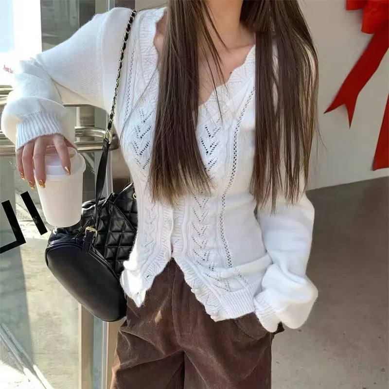 Y2K Vintage Style Cardigan | Women Sexy Slimming Sweater Coat | Knitwear Tops
