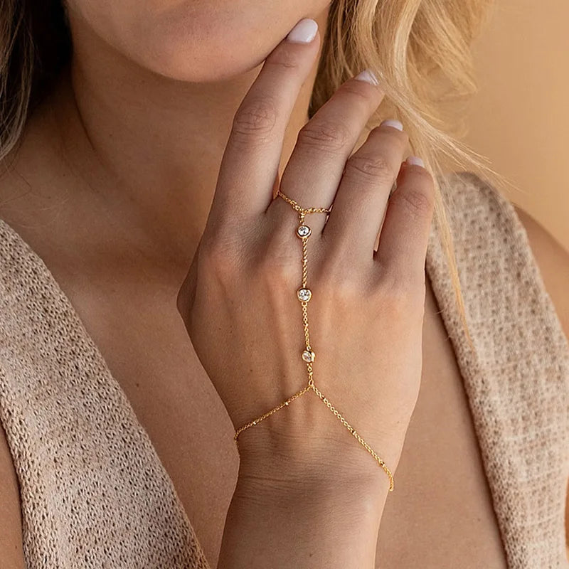 Adjustable Bracelet For Women | Gold Silver Color Dazzling Zircon Bracelets | Trendy Chain Jewelry Gifts