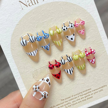 Bikini Nails | Handmade Press on Nails with 3D Bikini Design | Summer Beach Style False Nails