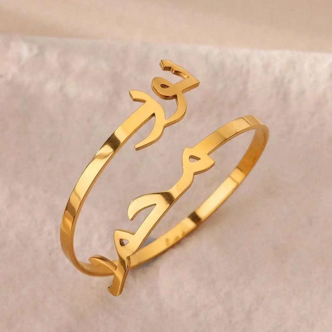 Personalized Arabic Name Bangle With Heart Customized Jewelry Gifts
