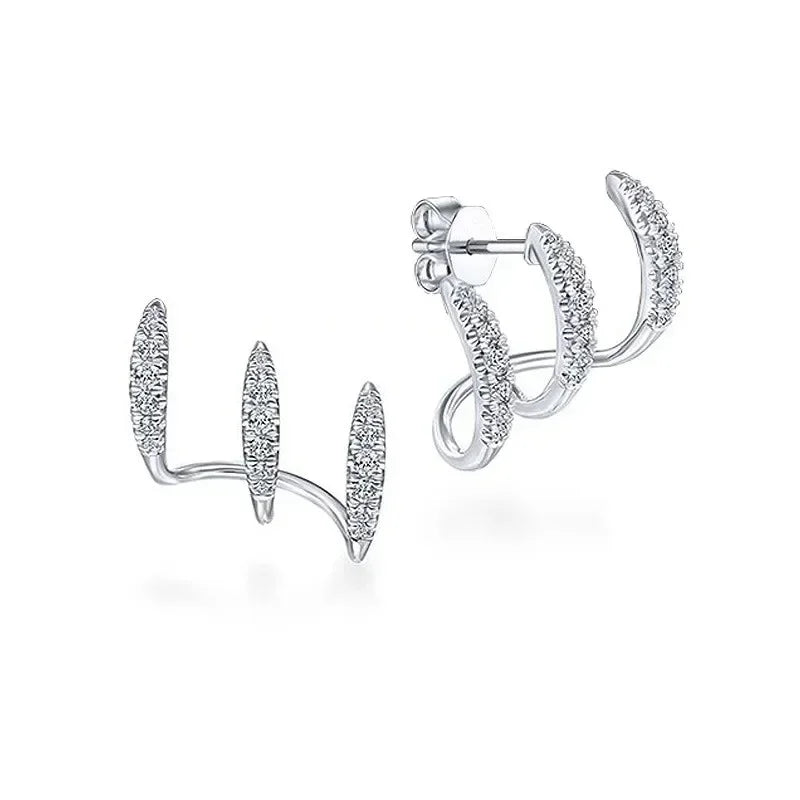 Stud Earrings For Women | with Crystal Gold Earring AAA Stone Modern Design