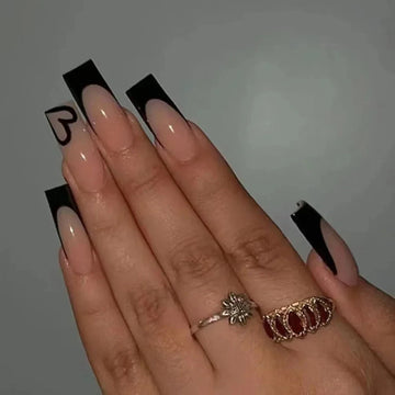 24 Black French Nail Designs | Press On Nails Press On Nails | Love Design Summer Nails