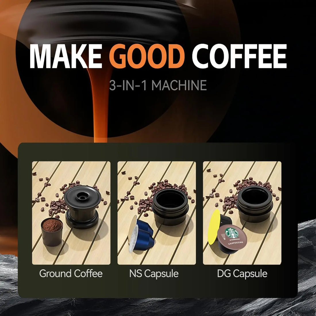 Portable Electric Espresso Machine,- USB-C, With Ground Coffee