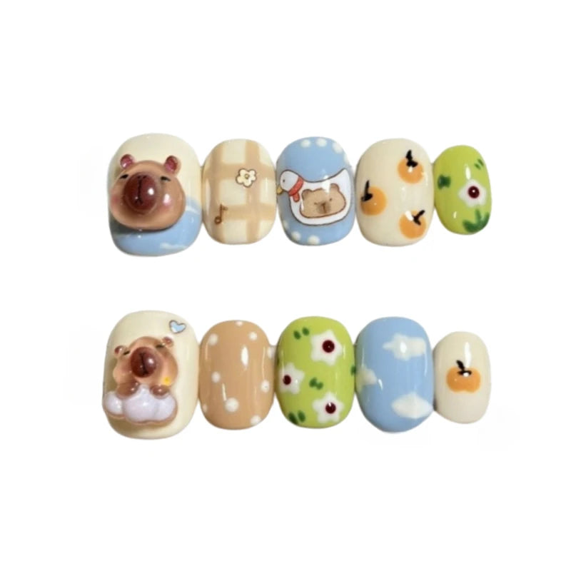 10 Pieces Cute Spring and Summer Nails Removable