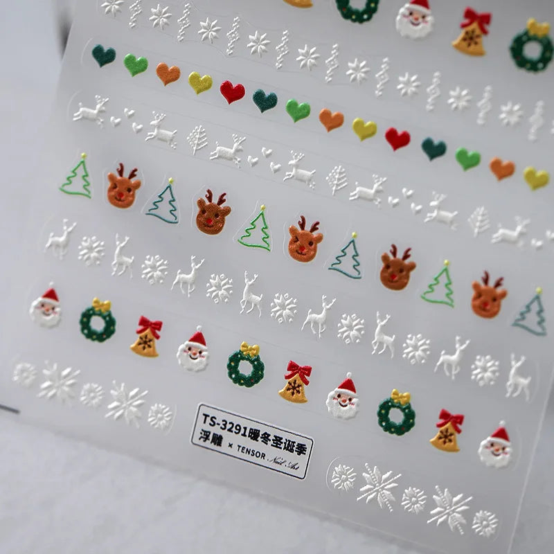 High Quality 5D Christmas Nail Stickers