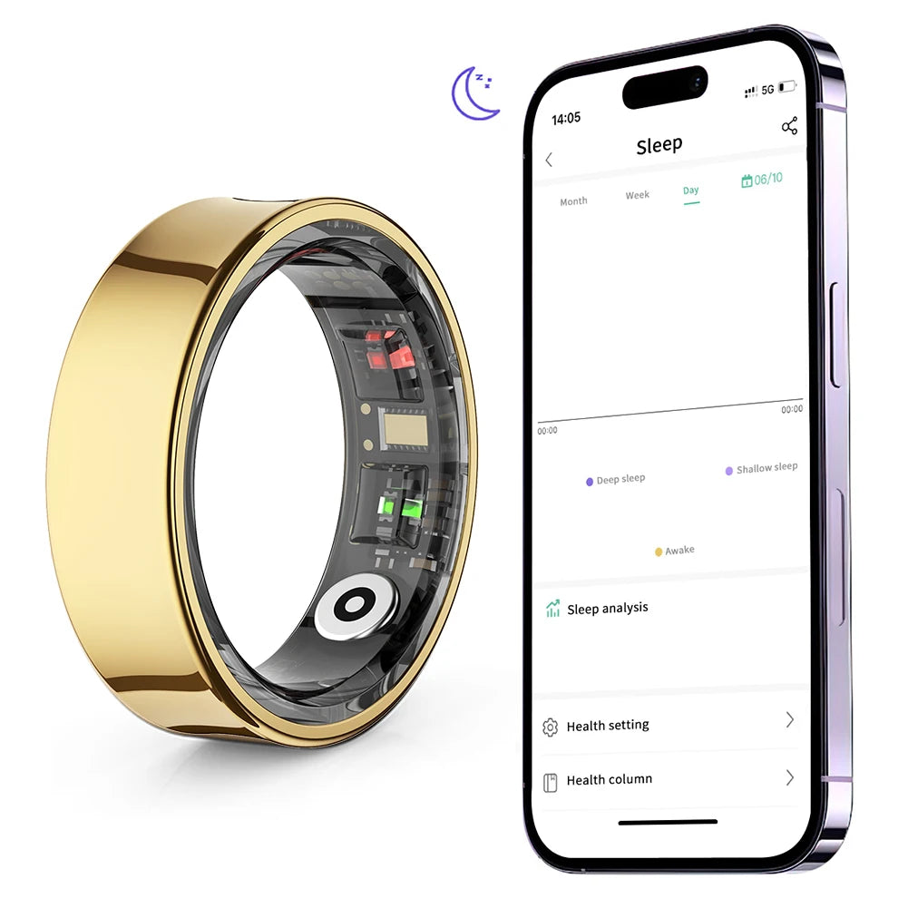 Smart Ring with Display | R09 Smart Ring Heart Rate Blood Oxygen Sleep Monitoring Health Fitness Rings