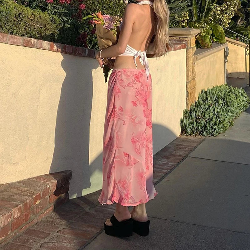 Streetwear Outfit Ideas | Women's Clothing Vintage Half Dress | Floral Straight Loose Skirt