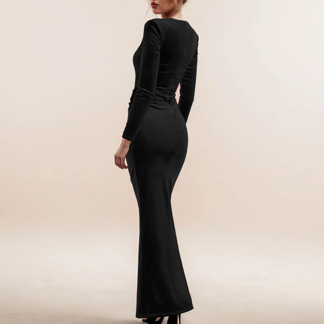 Elegant Long Evening Dresses Square Neck | Slim High Split Evening Party Dress