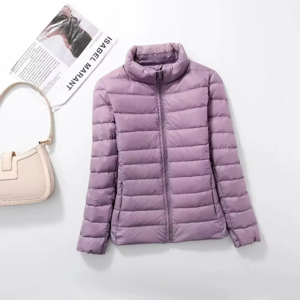 Plus Size Light Down Jacket Women |  Inner Cloth Short Stand Coat Women Outerwear