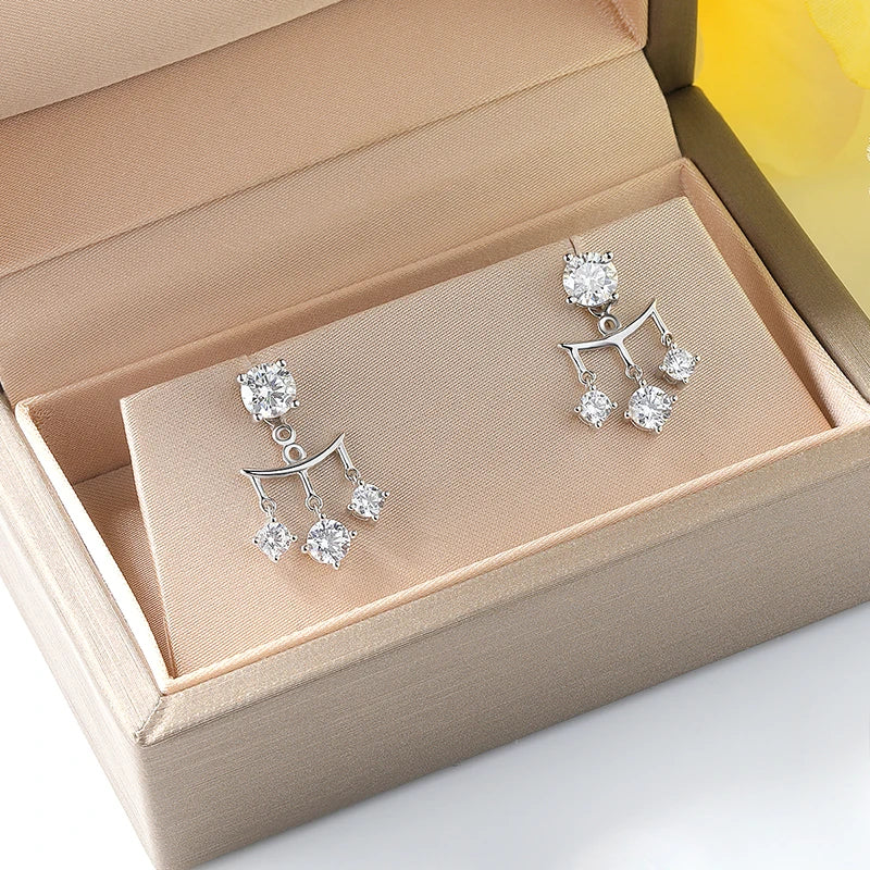 Smyoue Drop Earrings for Women | Sparkling Brilliant cut S925 Sterling Silver Plated 18k Wedding Jewelry