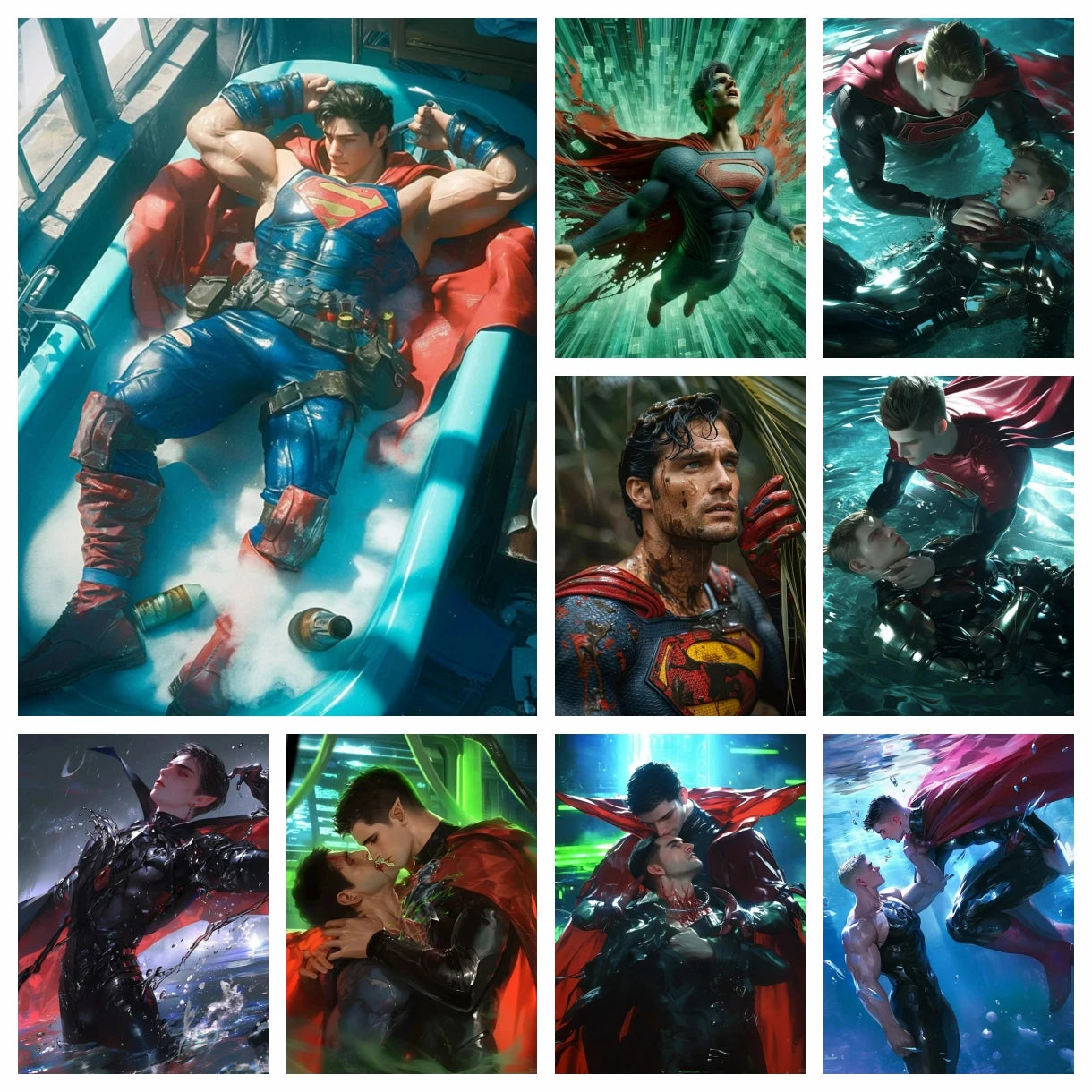 Marvel Diamond Art Painting Kit | Superman Art Print | Vampire Embroidery Handmade Cross Stitch DIY |Home Decoration