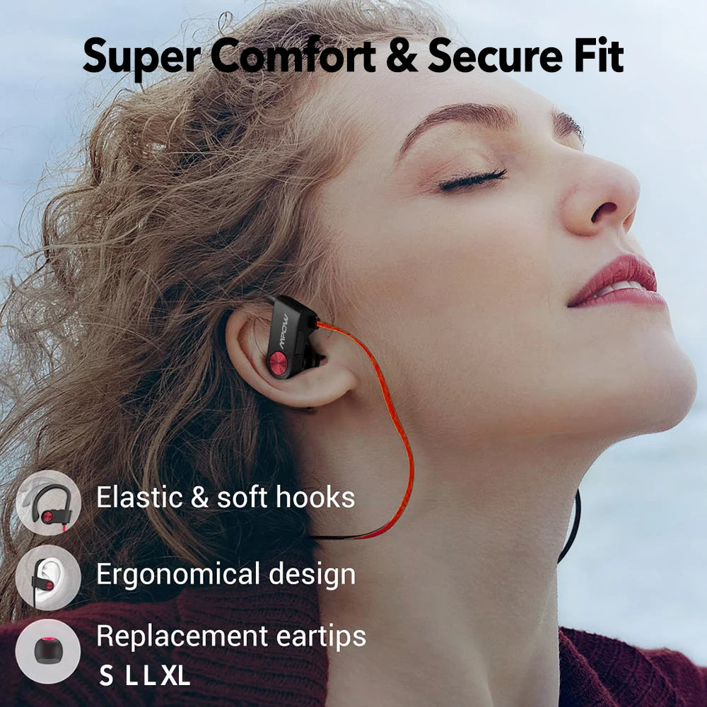 Mpow Flame IPX7 Waterproof Bluetooth Headphones V5.3 | Noise Canceling Mic | Stereo Wireless Earbuds