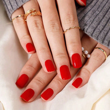 ARTAUG 24PCS Simple Classy Red Nail Designs