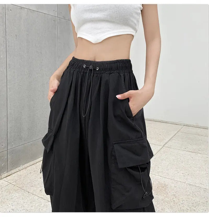 Loose Fit Cargo Pants Women | Workwear Casual Baggy Straight Trousers Fashion Wide Leg Pockets Joggers